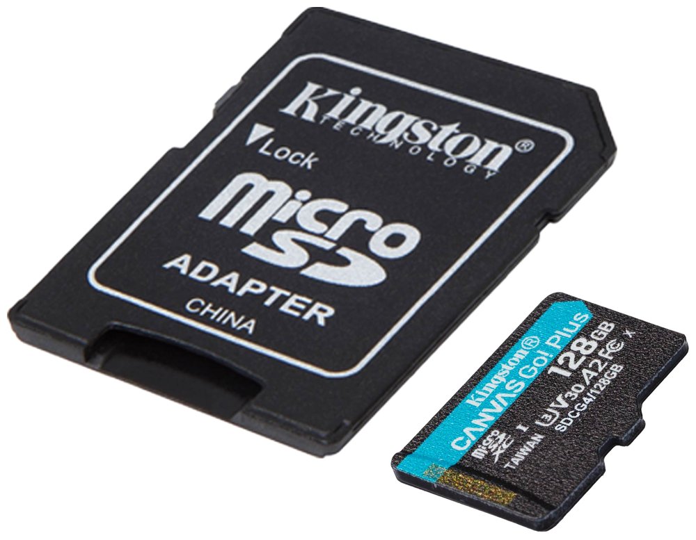 KINGSTON Canvas Go Plus Gen4 128GB microSDXC / C10 / UHS-I U3 V30 / up to  200MB/s / vč. adaptéru
