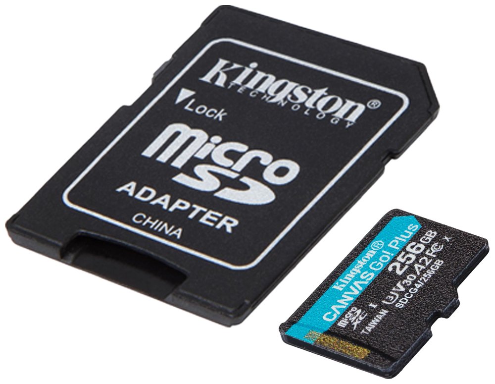 KINGSTON Canvas Go Plus Gen4 256GB microSDXC / C10 / UHS-I U3 V30 / up to  200MB/s / vč. adaptéru