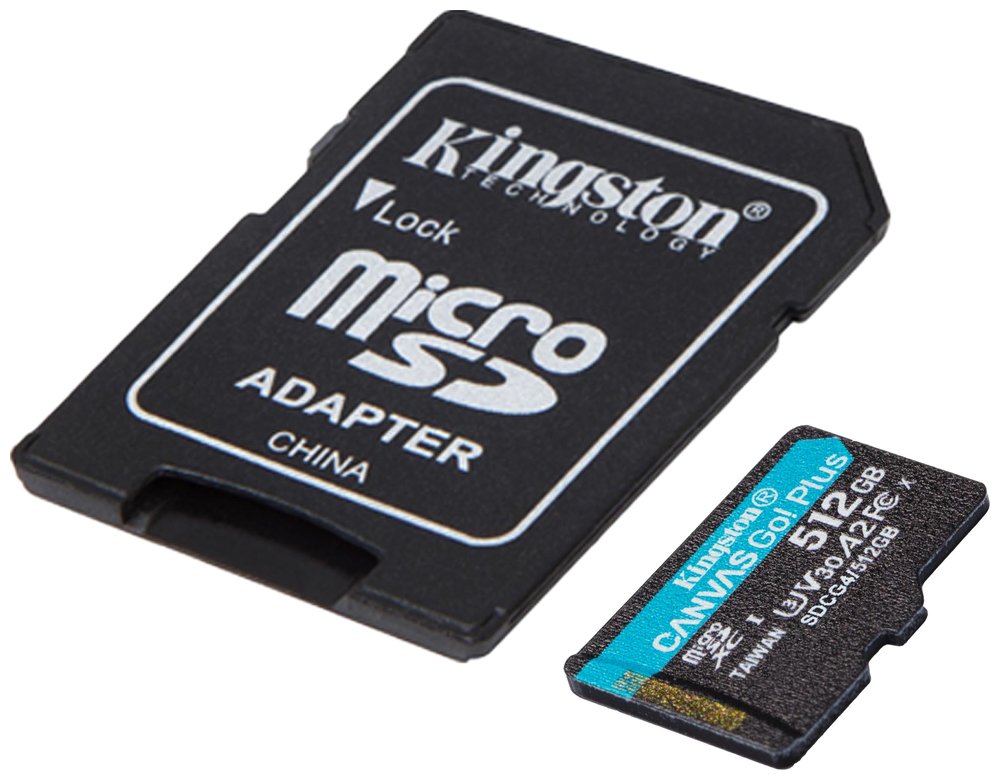 KINGSTON Canvas Go Plus Gen4 512GB microSDXC / C10 / UHS-I U3 V30 / up to  200MB/s / vč. adaptéru