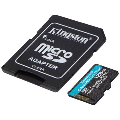 KINGSTON Canvas Go Plus Gen4 128GB microSDXC / C10 / UHS-I U3 V30 / up to  200MB/s / vč. adaptéru