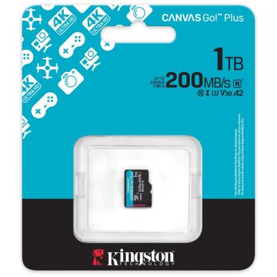 KINGSTON Canvas Go Plus Gen4 1TB microSDXC / C10 / UHS-I U3 V30 / up to  200MB/s / bez adaptéru