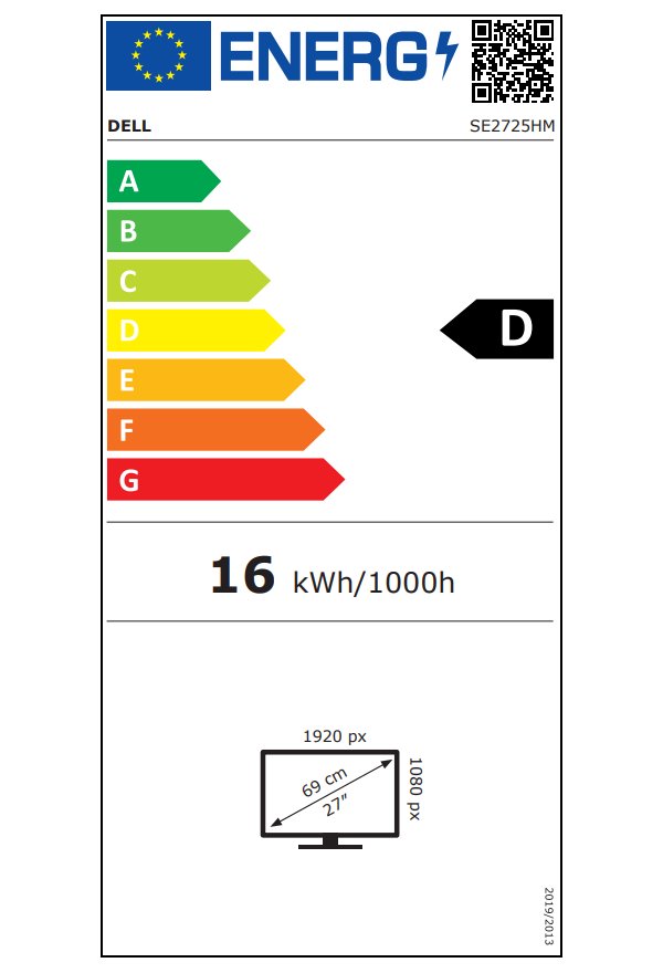 DELL Pro E2725HM / 27" LED/ 16:9/ 1920x1080/ FHD/ 1000:1/ 5ms/ IPS/ 1 x HDMI/ 1x DP/ 1x VGA/ 3Y Basic on-site