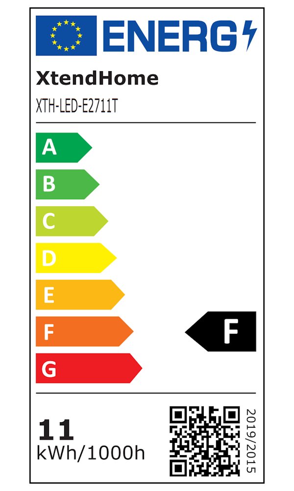 Xtend Home smart LED žárovka, E27, RGB+W, 11W, 1050lm, barevná, stmívatelná, WiFi, Tuya