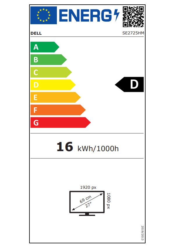 DELL 27 SE2725HM/ 27" LED/ 16:9/ 1920x1080/ 1000:1/ 5ms/ Full HD/ IPS/ HDMI/ VGA/ 3Y Basic on-site