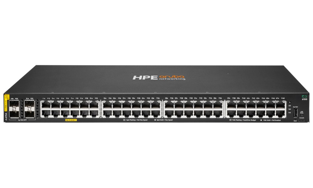 HPE Networking CX 6100 48G CL4 PoE 4SFP+ 370W