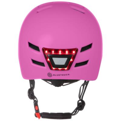 BLUETOUCH bezpečnostní helma s LED/ velikost S/ růžová