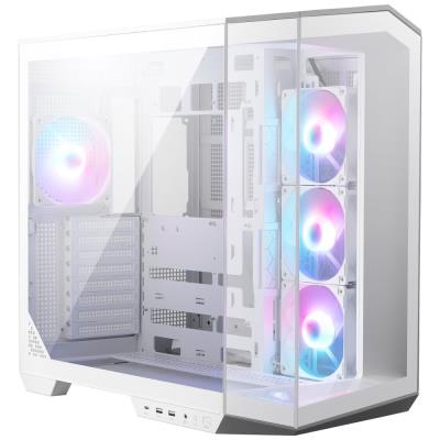 POŠKOZENÝ OBAL - MSI skříň MAG PANO 100R PZ White/ bez zdroje/ levé a přední sklo/ 4x 120 mm A-RGB fan/ 1x USB-C/ 1x USB3.2/ b...