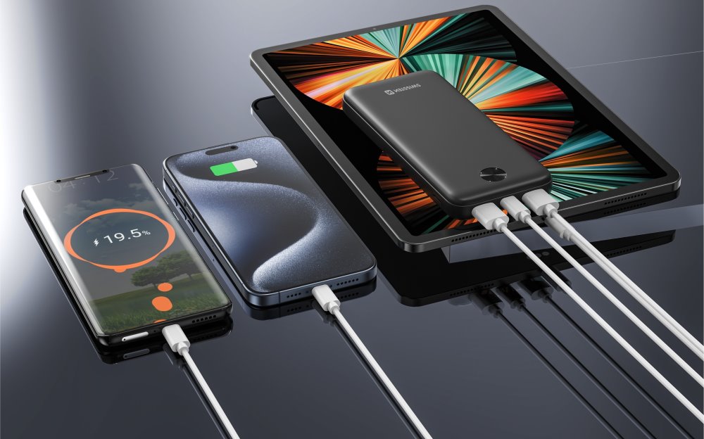 Swissten Power bank 10000 mAh WORX PRO - černá