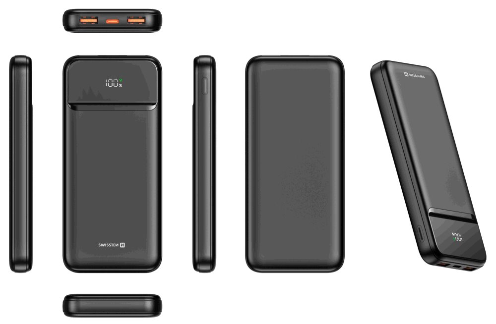 Swissten Power bank 10000 mAh POWER LINE II - černá