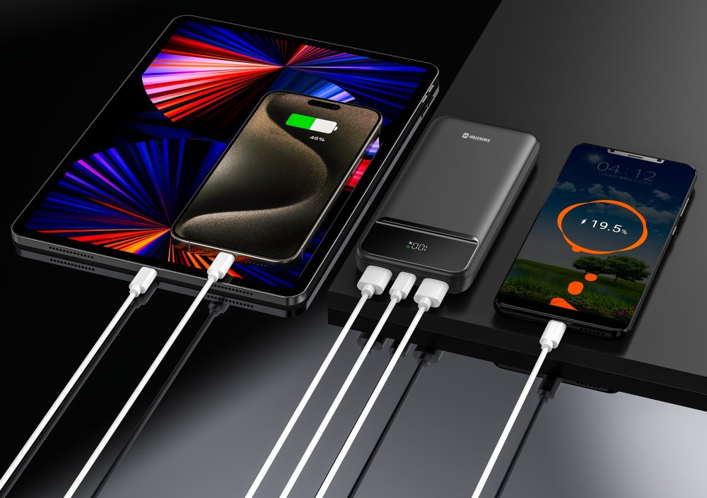 Swissten Power bank 10000 mAh POWER LINE II - černá