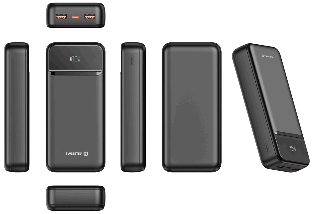 Swissten Power bank 20000 mAh POWER LINE II - černá