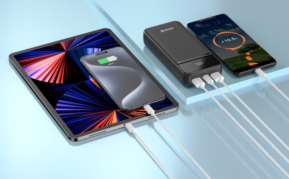 Swissten Power bank 20000 mAh POWER LINE II - černá