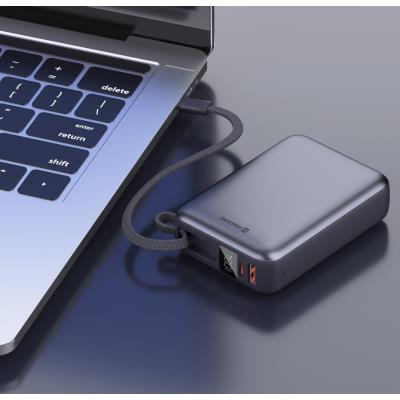 Swissten Power bank 20000 mAh 45W s integrovaným kabelem USB-C / šedá