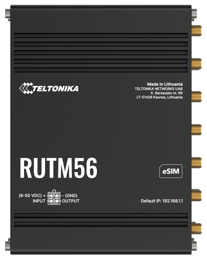 Teltonika RUTM56 průmyslový router, dual modem, 5G, 4G, 5x Gbit RJ45, WiFi 5