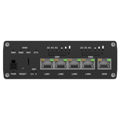 Teltonika RUTM56 průmyslový router, dual modem, 5G, 4G, 5x Gbit RJ45, WiFi 5