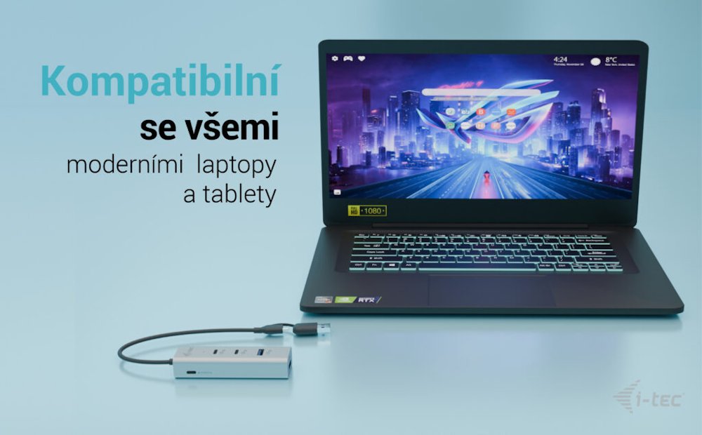 i-tec univerzální nabíjecí Metal HUB 2x USB-C + 2x USB-A Port, PD 85W
