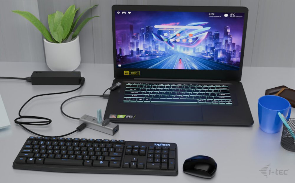 i-tec univerzální nabíjecí Metal HUB 2x USB-C + 2x USB-A Port, PD 85W