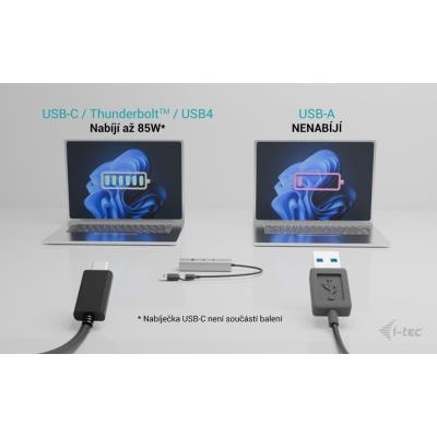 i-tec univerzální nabíjecí Metal HUB 2x USB-C + 2x USB-A Port, PD 85W