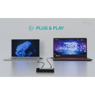i-tec univerzální KVM HUB 2x USB-C + 2x USB-A 3.0 Port