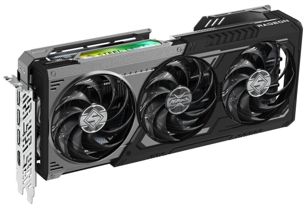 ASROCK AMD Radeon RX 9070 XT Steel Legend Dark 16GB / 16GB GDDR6 / PCI-E / HDMI / 3x DP / černá