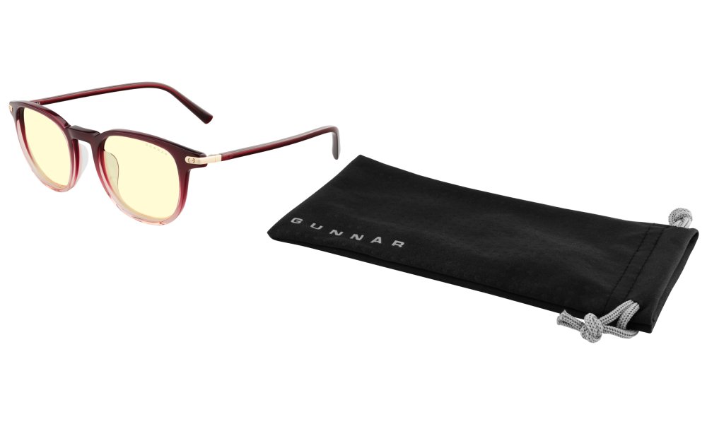 GUNNAR kancelářske/herní brýle  SOFIA GARNET FADE CRYSTAL čirá skla BLF 35 GUNNAR focus