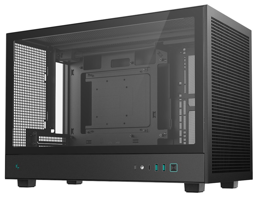 DEEPCOOL skříň CH260 / microATX / 2 x USB 3.0 / USB-C / mesh panel / tvrzené sklo / černá