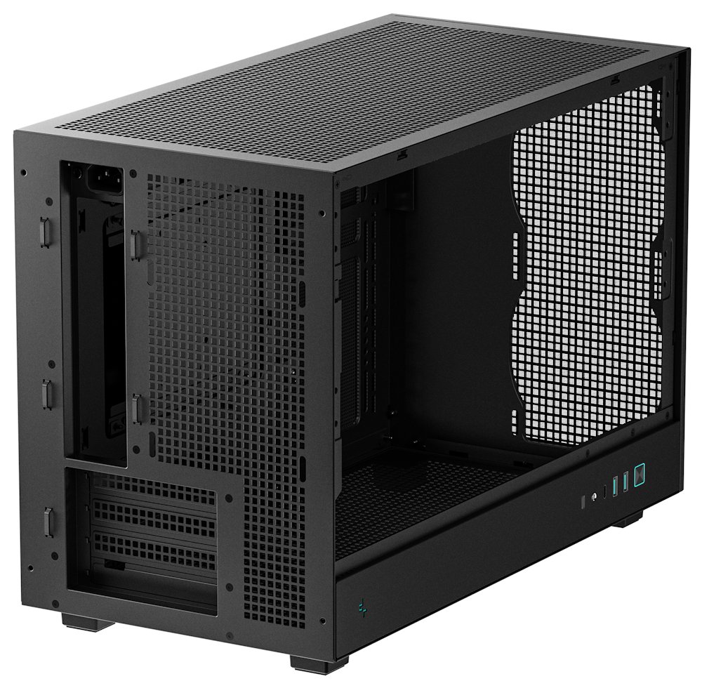 DEEPCOOL skříň CH260 / microATX / 2 x USB 3.0 / USB-C / mesh panel / tvrzené sklo / černá