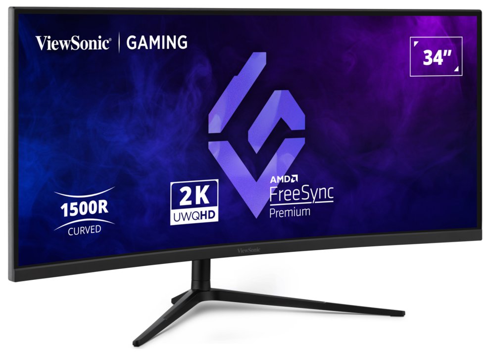 ViewSonic VX3418C-2K '34" 21:9, 3440 x 1440, VA, 1500R zakřivený, 180Hz, 1ms MPRT, 2 HDMI, 2 DP, speakers, výš. nast.