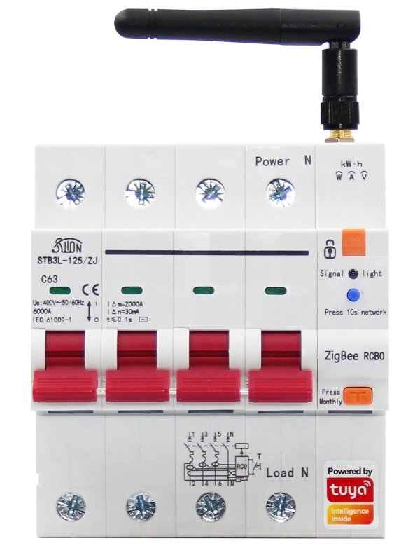 IMMAX NEO SMART jistič 3P+N 10-63A s proudovým chráničem, měření spotřeby, Zigbee 3.0, TUYA