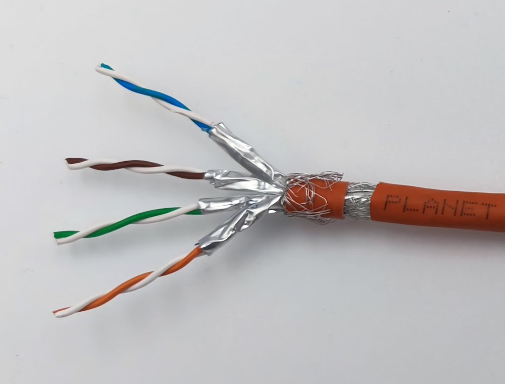 PLANET kabel SFTP, drát, Cat 6A, 4p, 500MHz, B2cas1d1a1 LS0H, stíněný každý pár,Planet Elite, oranžový, Dca, balení 500m