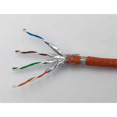 PLANET kabel SFTP, drát, Cat 6A, 4p, 500MHz, B2cas1d1a1 LS0H, stíněný každý pár,Planet Elite, oranžový, Dca, balení 500m