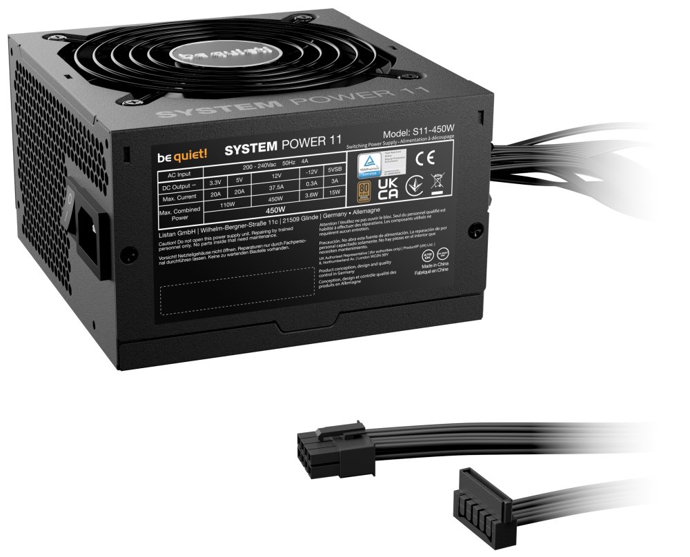 Be quiet! / zdroj SYSTEM POWER 11 450W/ ATX3.1 / active PFC / 120mm fan / 80PLUS Bronze