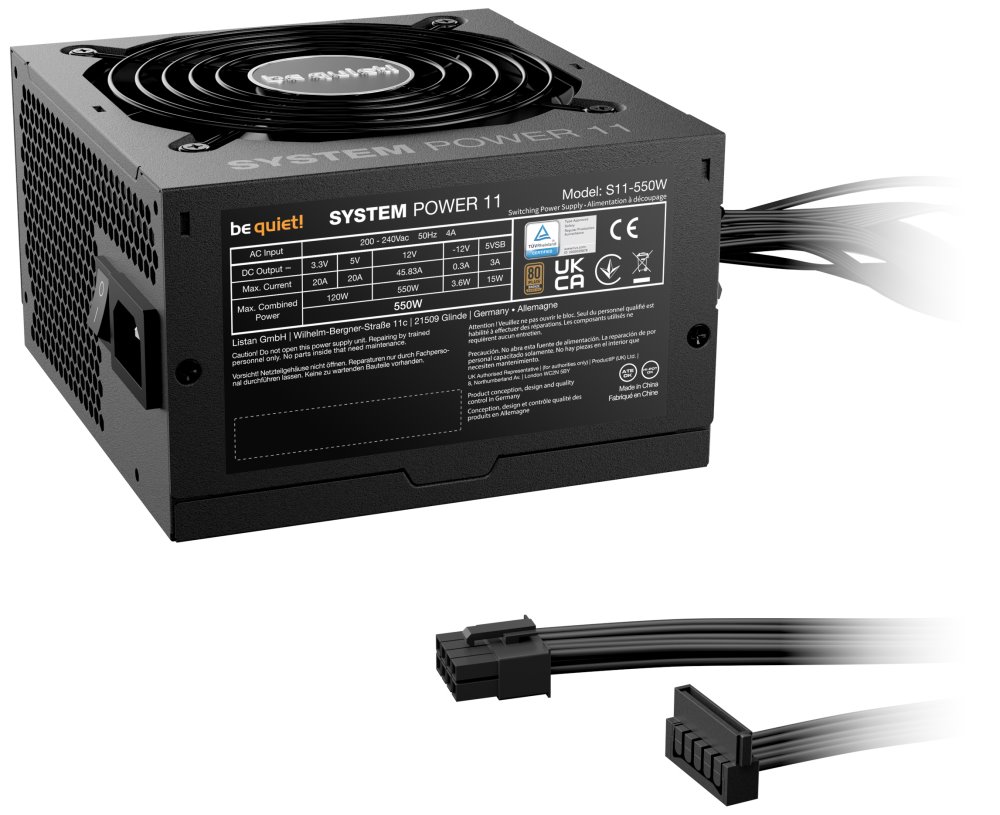 Be quiet! / zdroj SYSTEM POWER 11 550W / ATX3.1 / active PFC / 120mm fan / 80PLUS Bronze