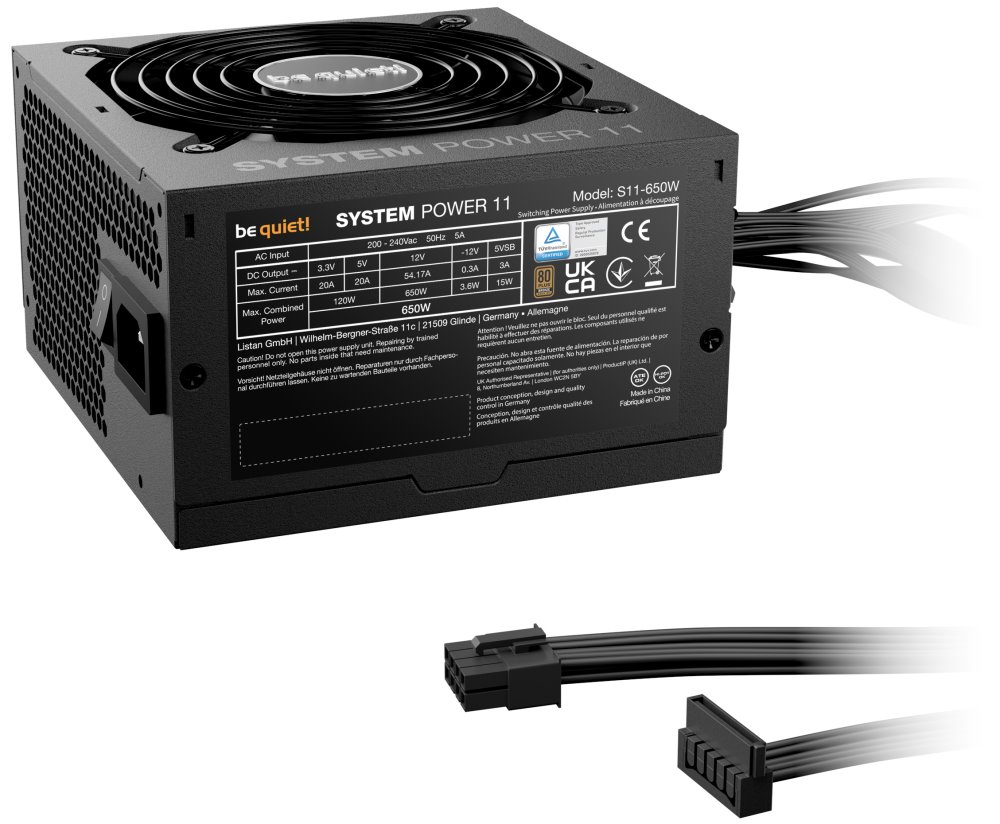 Be quiet! / zdroj SYSTEM POWER 11 650W / ATX3.1 / active PFC / 120mm fan / 80PLUS Bronze