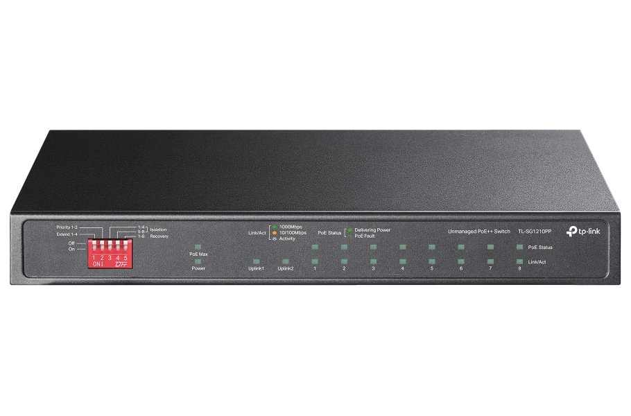 TP-Link TL-SG1210PP - 10-portový Switch PoE+ s 8x GLAN PoE+, 2x GLAN, 1x Combo Gigabit SFP, 123W PoE budget