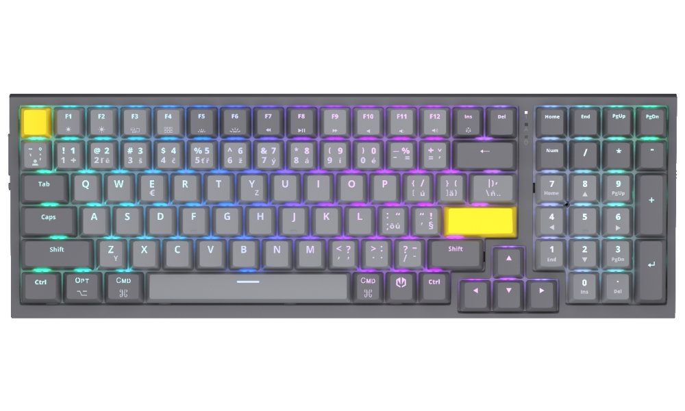 Endorfy mechanická klávesnice Celeris 1800 CZ / BT / USB / bezdrát / MacOS kompatibilní / sidetune / CZ/SK layout