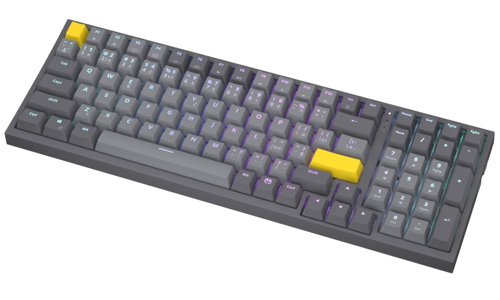 Endorfy mechanická klávesnice Celeris 1800 / BT / USB / bezdrát / MacOS kompatibilní / sidetune / US layout