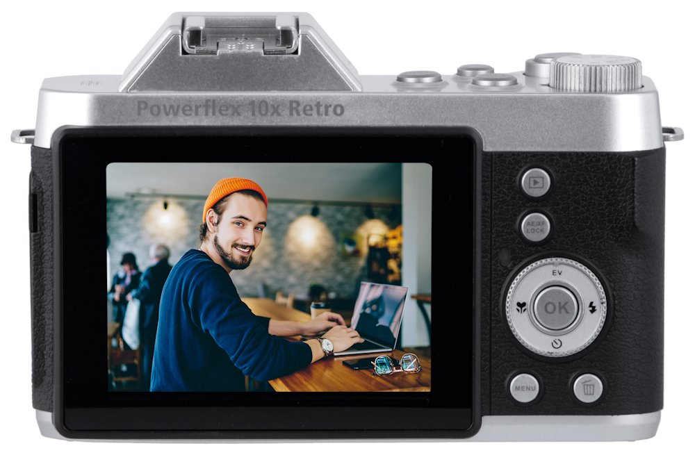 POŠKOZENÝ OBAL - Rollei Powerflex 10x Retro/ 8 MPix/ 10x zoom/ 2,88" LCD/ 1440p video/ Černý