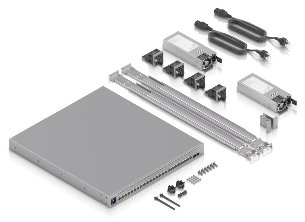 Ubiquiti UniFi Switch Enterprise Campus 24 PoE - 16x 10GbE, 8x 2.5GbE, 2x SFP28, 24x PoE+++ (PoE 1050W)