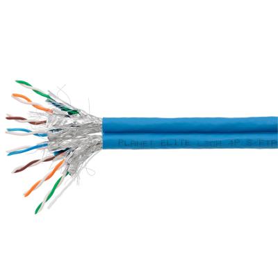PLANET kabel SFTP, drát, Cat 6A, 4p, 500MHz, LS0H, TWIN stíněný každý pár, Planet Elite, modrý, Dca, balení 2*100m