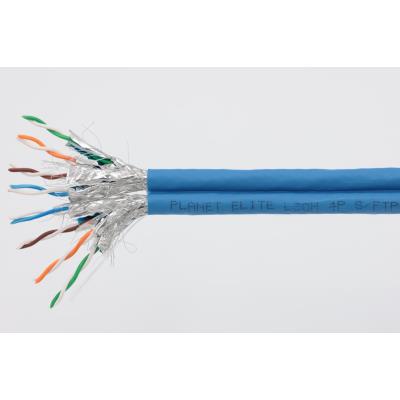 PLANET kabel SFTP, drát, Cat 6A, 4p, 500MHz, LS0H, TWIN stíněný každý pár, Planet Elite, modrý, Dca, balení 2*100m