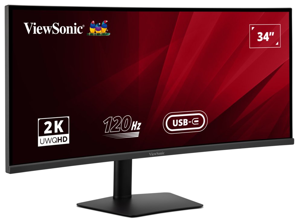 ViewSonic VA3420C '34" 21:9, 3440 x 1440, SuperClear® VA zakřivený monitor, 120Hz, 2 HDMI, DP, USB, USB-C 96W, speakers,
