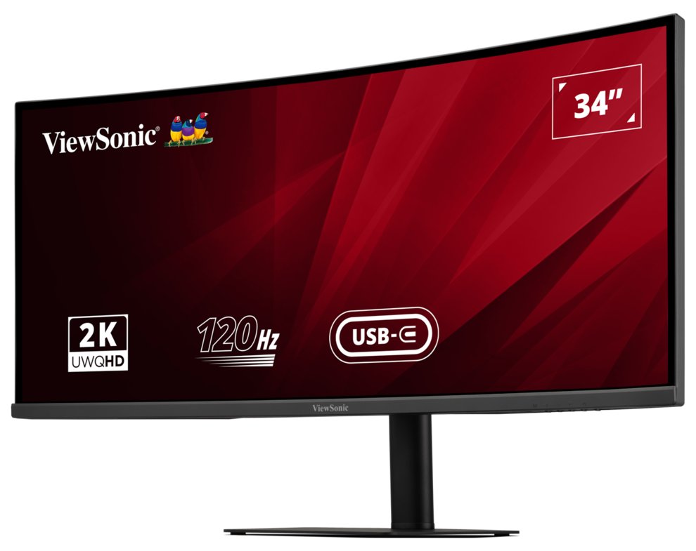 ViewSonic VA3420C '34" 21:9, 3440 x 1440, SuperClear® VA zakřivený monitor, 120Hz, 2 HDMI, DP, USB, USB-C 96W, speakers,