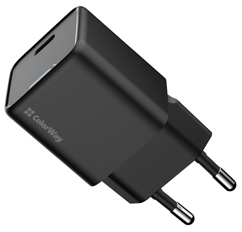 COLORWAY 1x USB-C/ síťová nabíječka/ GaN/ PD/ PPS/ 25W/ Černá