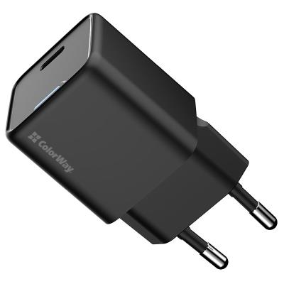 COLORWAY 1x USB-C/ síťová nabíječka/ GaN/ PD/ PPS/ 25W/ Černá