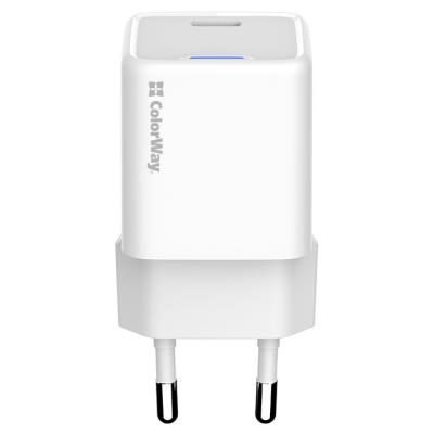 COLORWAY 1x USB-C/ síťová nabíječka/ GaN/ PD/ PPS/ 25W/ Bílá