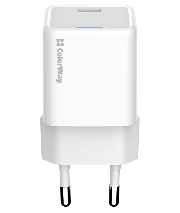COLORWAY 1x USB-C/ síťová nabíječka/ GaN/ PD/ PPS/ 30W/ Bílá