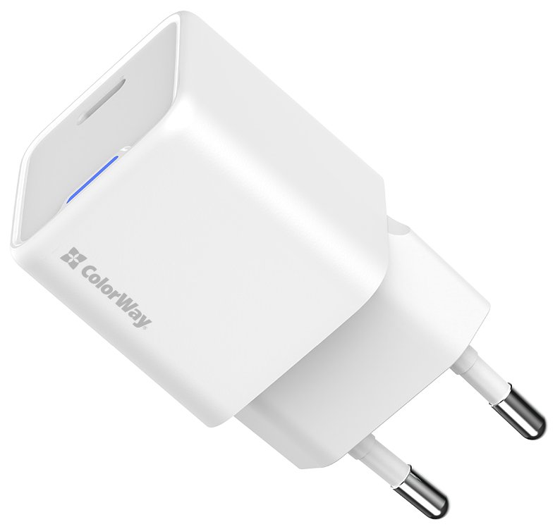 COLORWAY 1x USB-C/ síťová nabíječka/ GaN/ PD/ PPS/ 30W/ Bílá