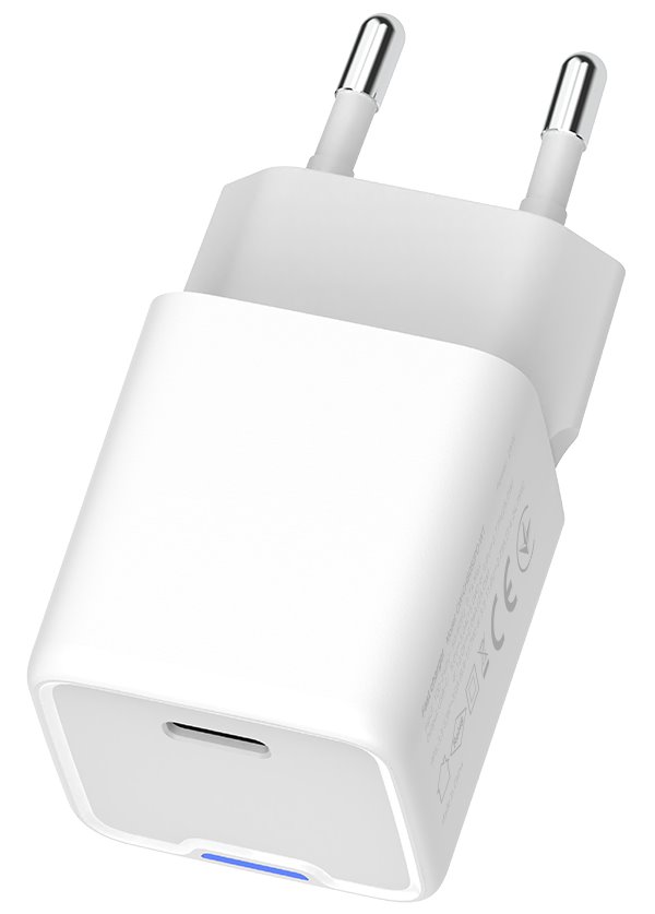 COLORWAY 1x USB-C/ síťová nabíječka/ GaN/ PD/ PPS/ 25W/ Včetně 100cm kabelu/ Bílá