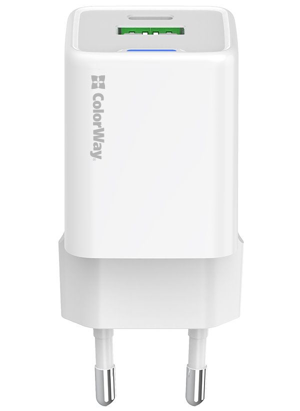 COLORWAY 1x USB-C/ síťová nabíječka/ GaN/ PD/ PPS/ QC/ 30W/ Včetně 100cm kabelu/ Bílá